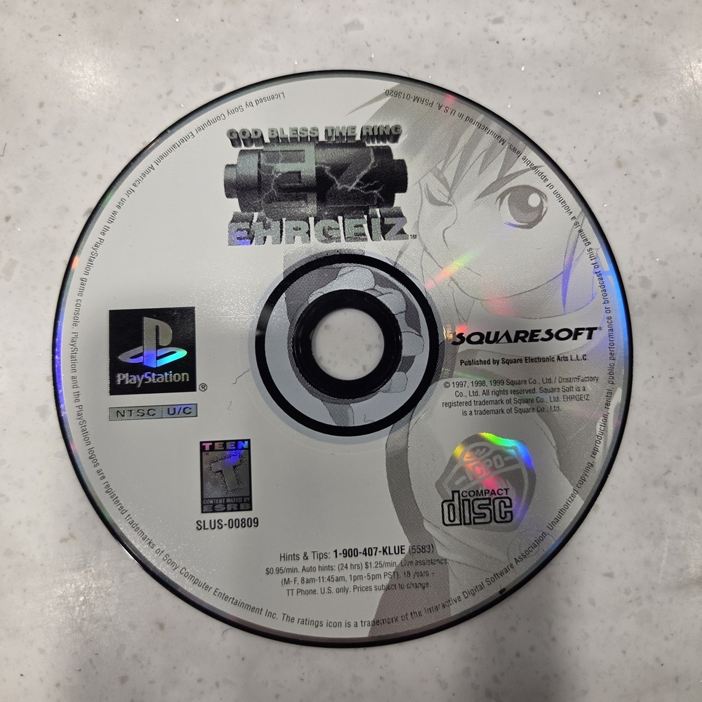 Ehrgeiz God Bless the Ring Sony PlayStation PS1 Squaresoft Video Game Disc Only